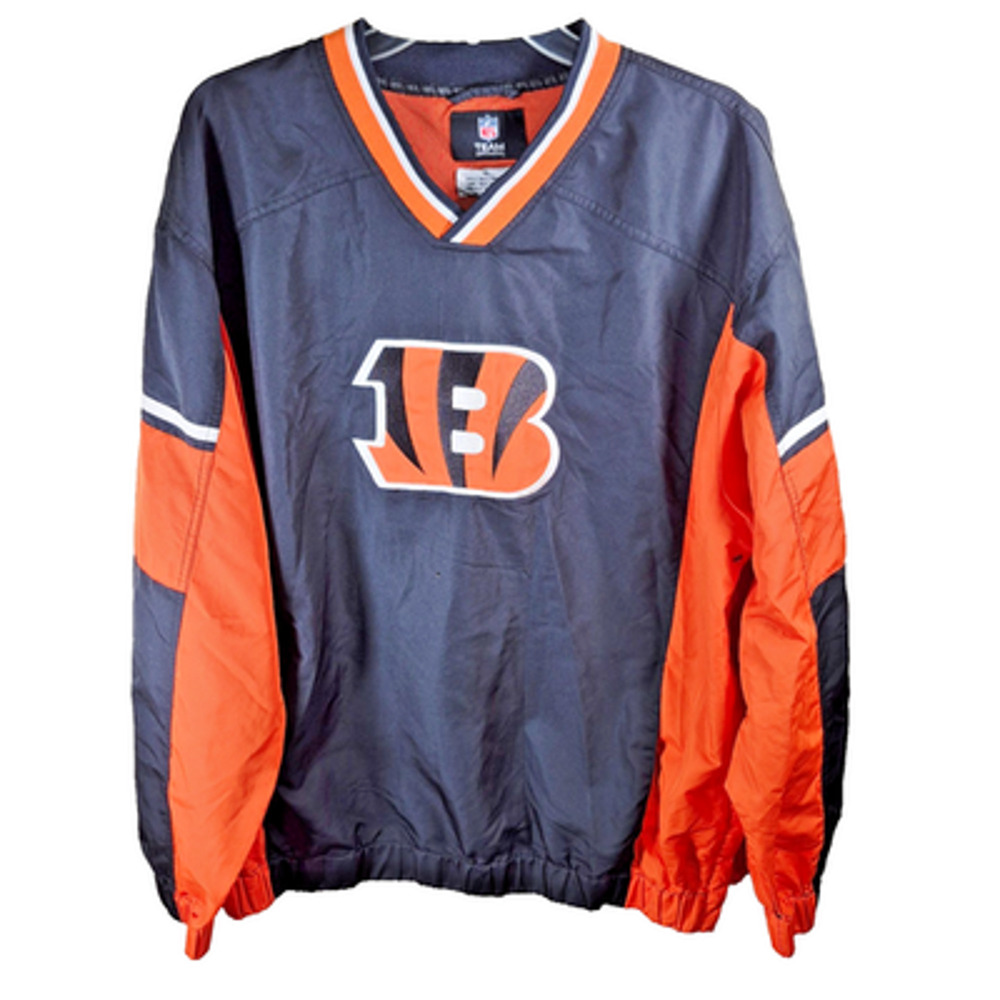 Vtg Cincinnati Bengals Pull Over Windbreaker Jacket Men's X-Large NFL Apparel